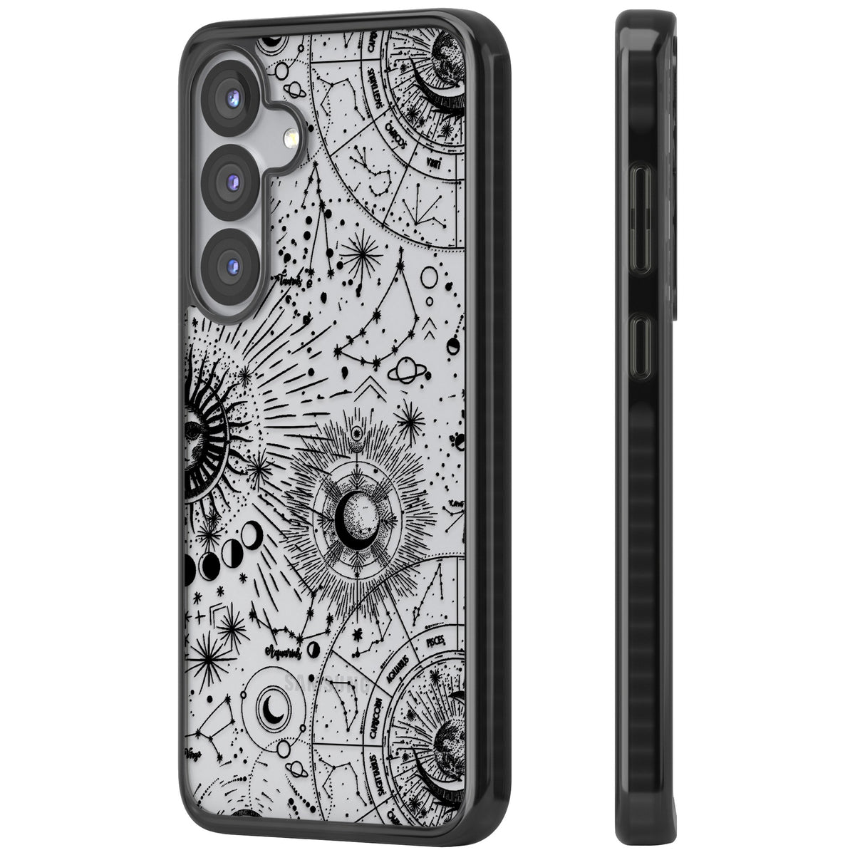 Celestial Chart Samsung S25 / Samsung S25 Plus / Samsung S26 / Samsung S26 Plus Impact Black Phone Case side