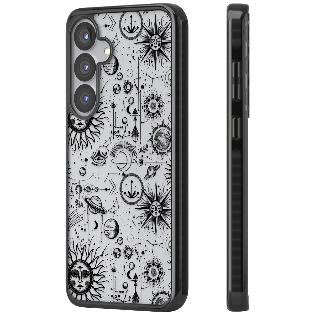 Cosmic Cartography Samsung S25 / Samsung S25 Plus / Samsung S26 / Samsung S26 Plus Impact Black Phone Case side
