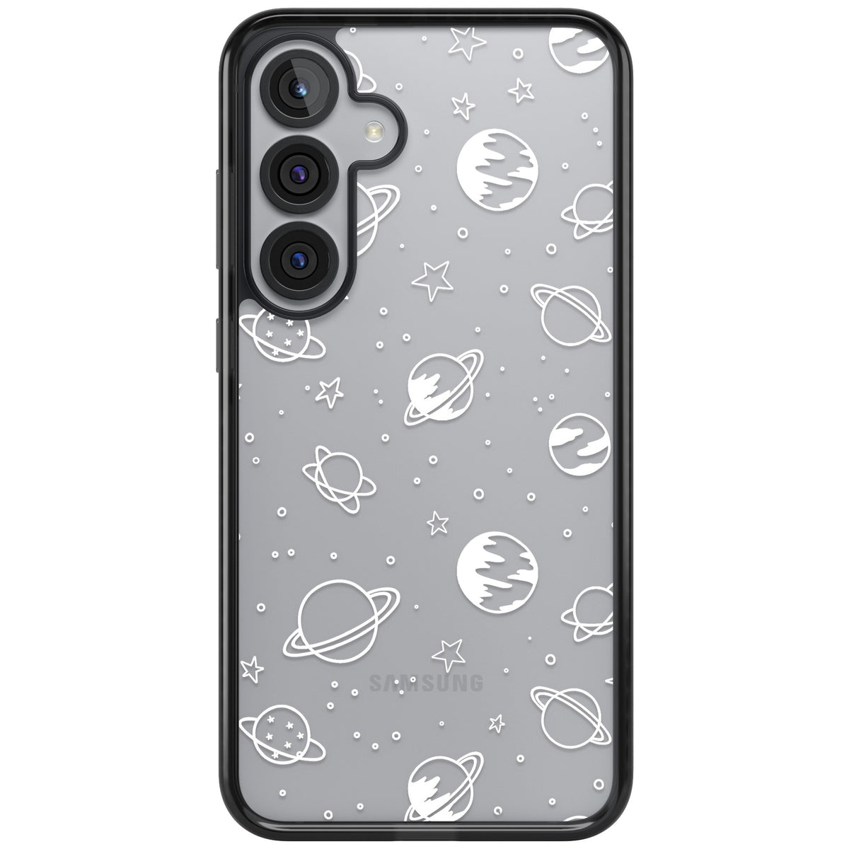 White Cosmic Samsung S25 Plus / Samsung S26 / Samsung S26 Plus Impact Black Phone Case front