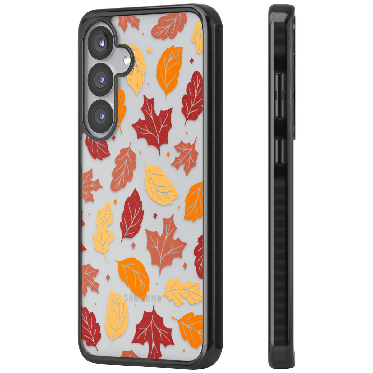 Autumn Leaves Samsung S25 / Samsung S25 Plus / Samsung S26 / Samsung S26 Plus Impact Black Phone Case side