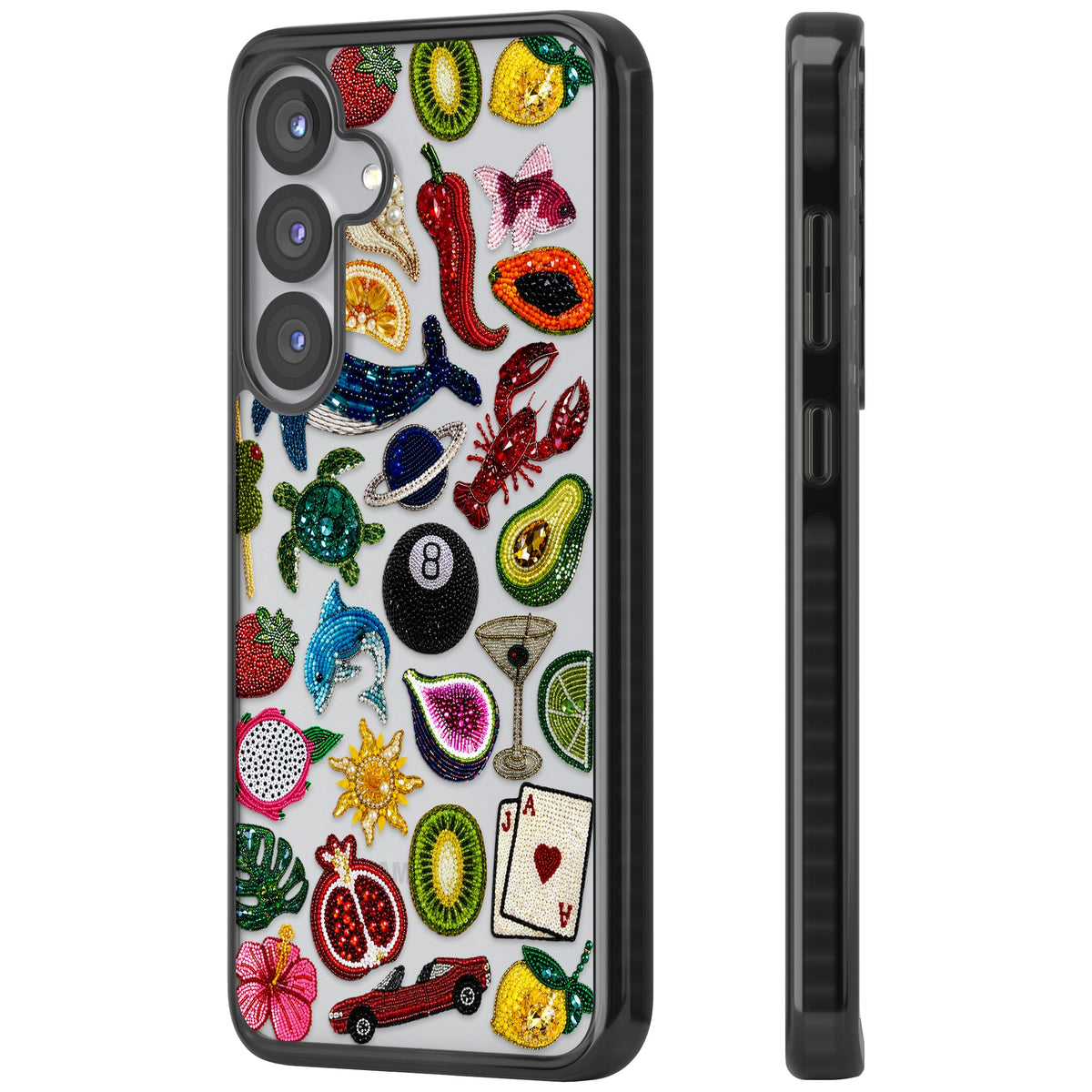 Beaded Mix Samsung S25 / Samsung S25 Plus / Samsung S26 / Samsung S26 Plus Impact Black Phone Case side