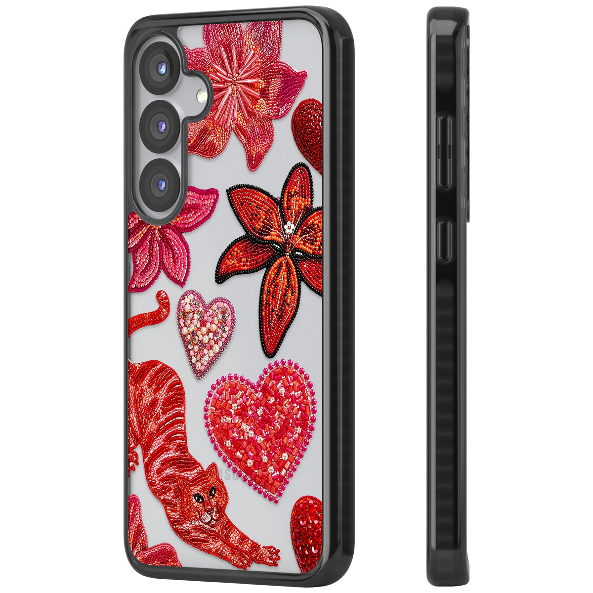 Beaded Boho Samsung S25 / Samsung S25 Plus / Samsung S26 / Samsung S26 Plus Impact Black Phone Case side