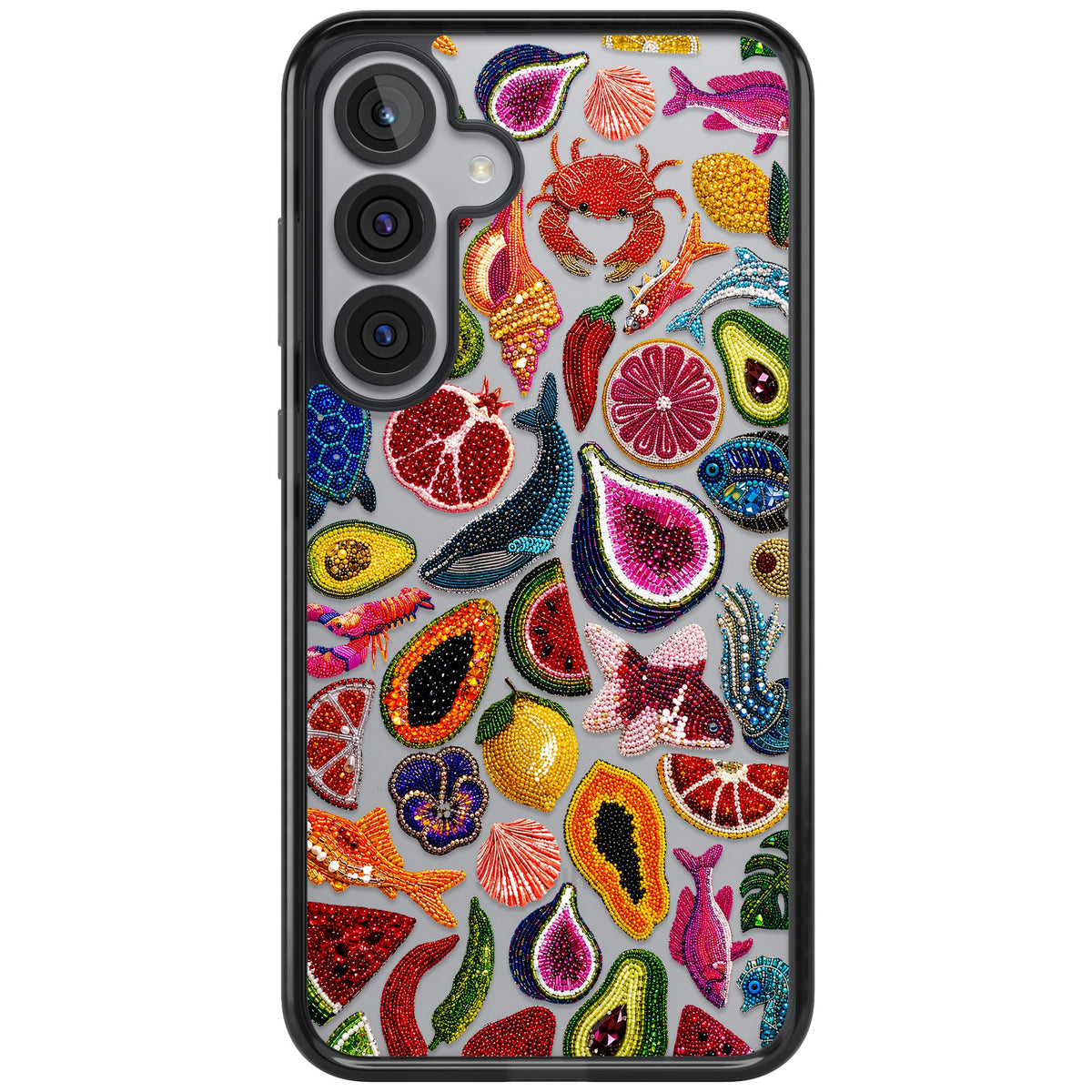 Beaded Tropic Samsung S25 Plus / Samsung S26 / Samsung S26 Plus Impact Black Phone Case front