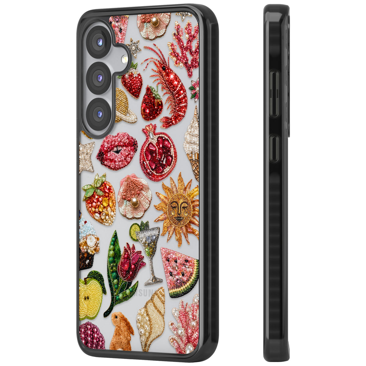 Beaded Riviera Samsung S25 / Samsung S25 Plus / Samsung S26 / Samsung S26 Plus Impact Black Phone Case side