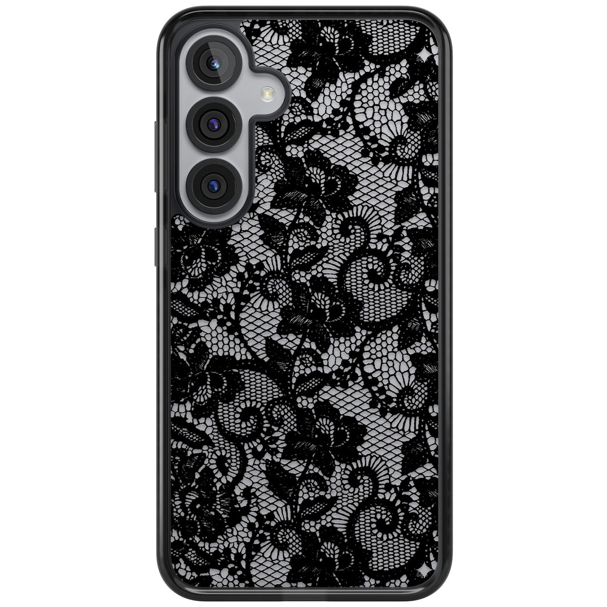 Black Lace Samsung S25 Plus / Samsung S26 / Samsung S26 Plus Impact Black Phone Case front
