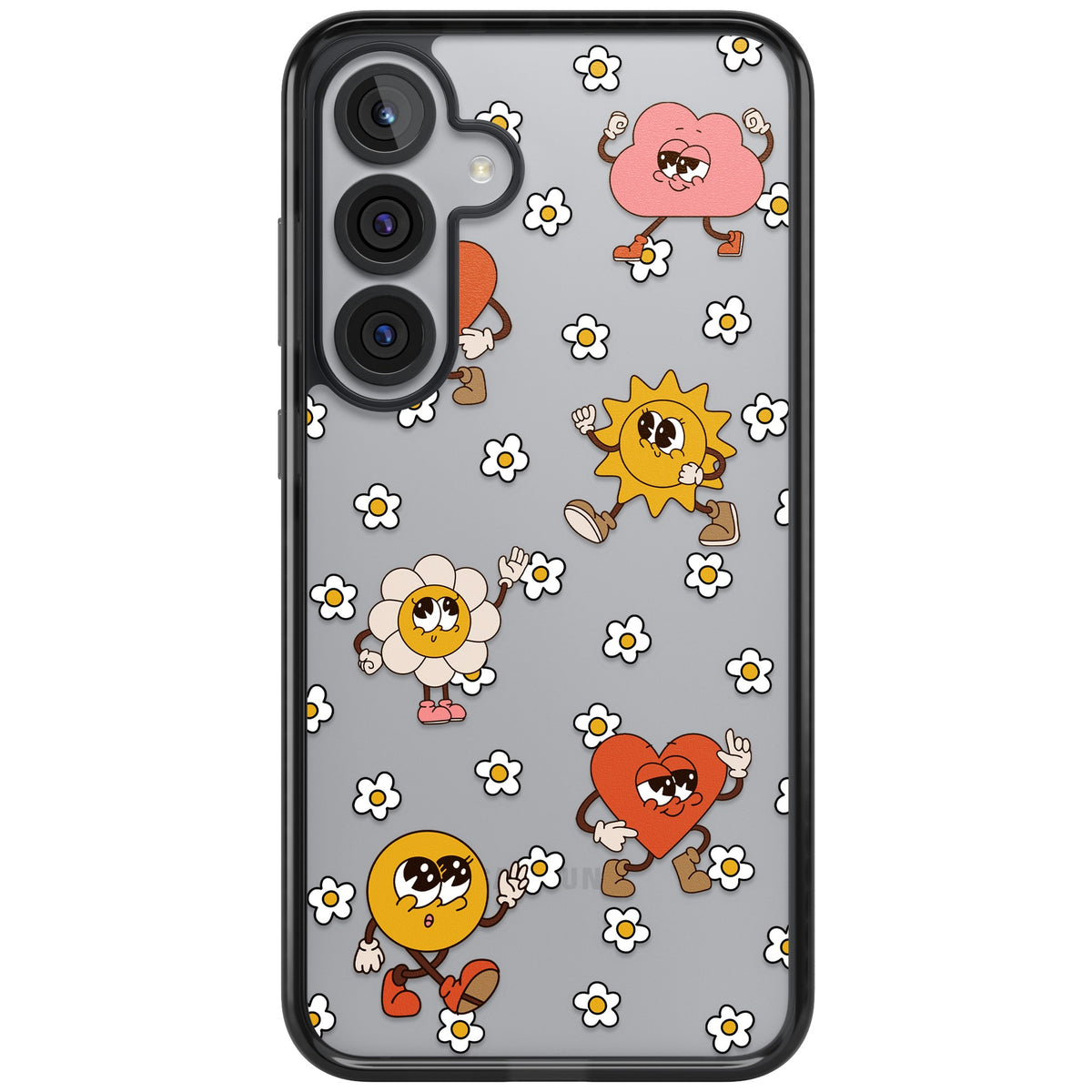 Daisies & Friends Samsung S25 Plus / Samsung S26 / Samsung S26 Plus Impact Black Phone Case front