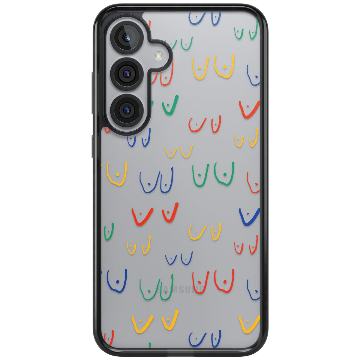Boob Pattern (Multicolour) Samsung S25 Plus / Samsung S26 / Samsung S26 Plus Impact Black Phone Case front