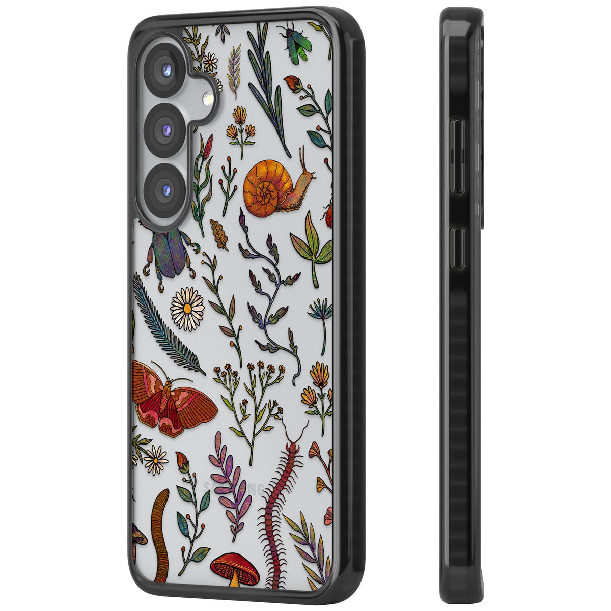 Bugs & Wildflowers Samsung S25 / Samsung S25 Plus / Samsung S26 / Samsung S26 Plus Impact Black Phone Case side