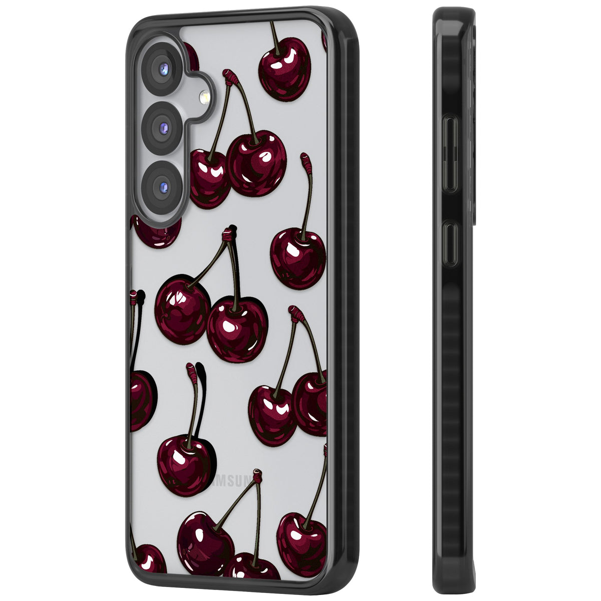 Cherry Wine Samsung S25 / Samsung S25 Plus / Samsung S26 / Samsung S26 Plus Impact Black Phone Case side