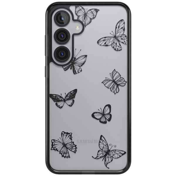 Grey Butterfly Line Pattern