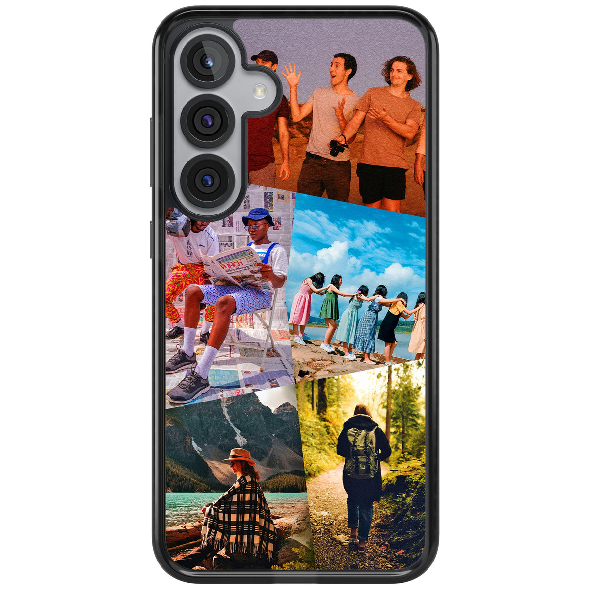 Personalised Abstract Photo Grid Samsung S25 Plus / Samsung S26 / Samsung S26 Plus Impact Black Phone Case front