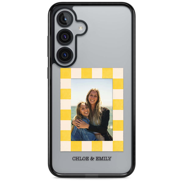 Personalised Yellow Check Photo