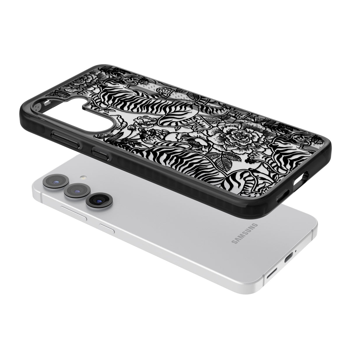Tiger Dynasty Samsung S25 / Samsung S25 Plus / Samsung S26 / Samsung S26 Plus Impact Black Phone Case angled