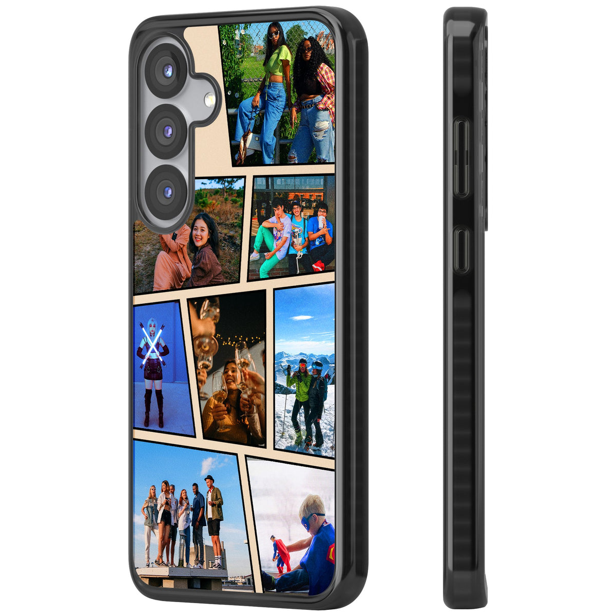 Personalised Comic Strip Photo Samsung S25 / Samsung S25 Plus / Samsung S26 / Samsung S26 Plus Impact Black Phone Case side