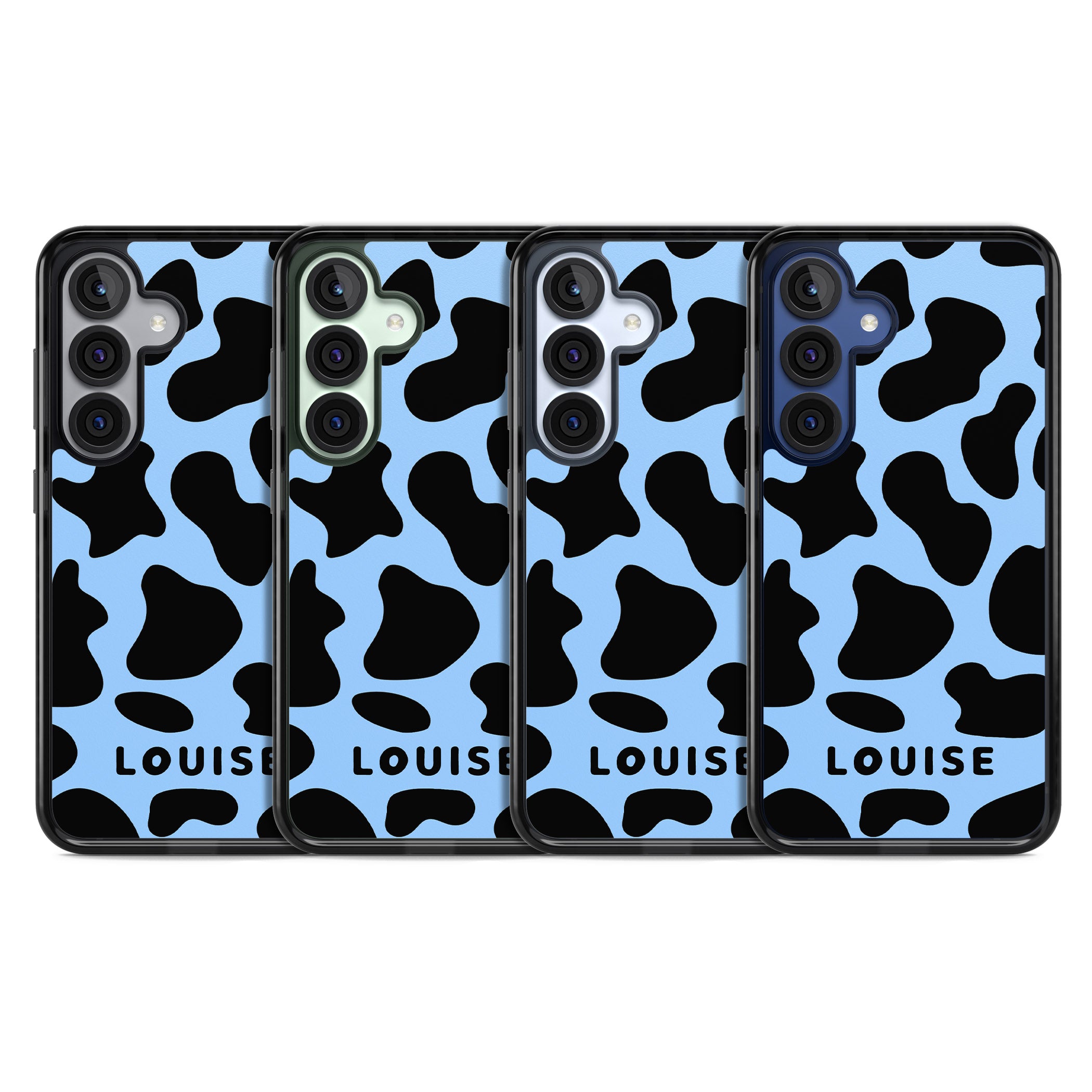 Personalised Blue And Black Cow Print