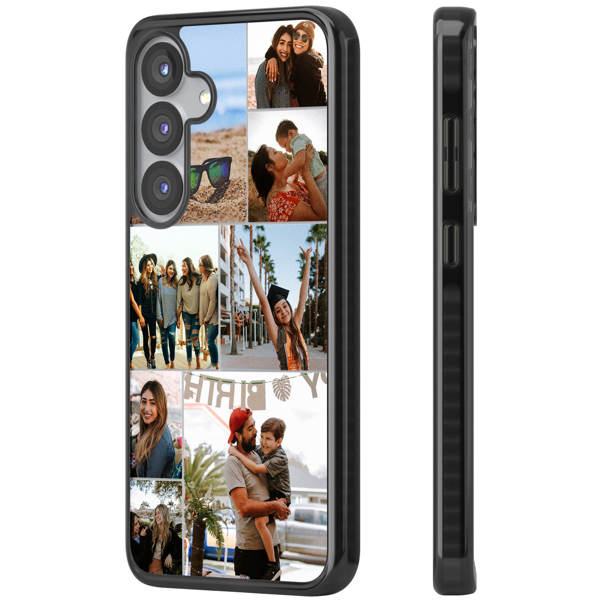 Personalised Photo Grid Samsung S25 / Samsung S25 Plus / Samsung S26 / Samsung S26 Plus Impact Black Phone Case side