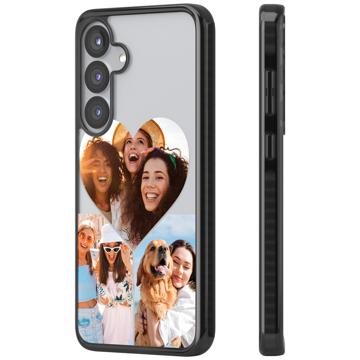 Personalised Heart Photo Samsung S25 / Samsung S25 Plus / Samsung S26 / Samsung S26 Plus Impact Black Phone Case side