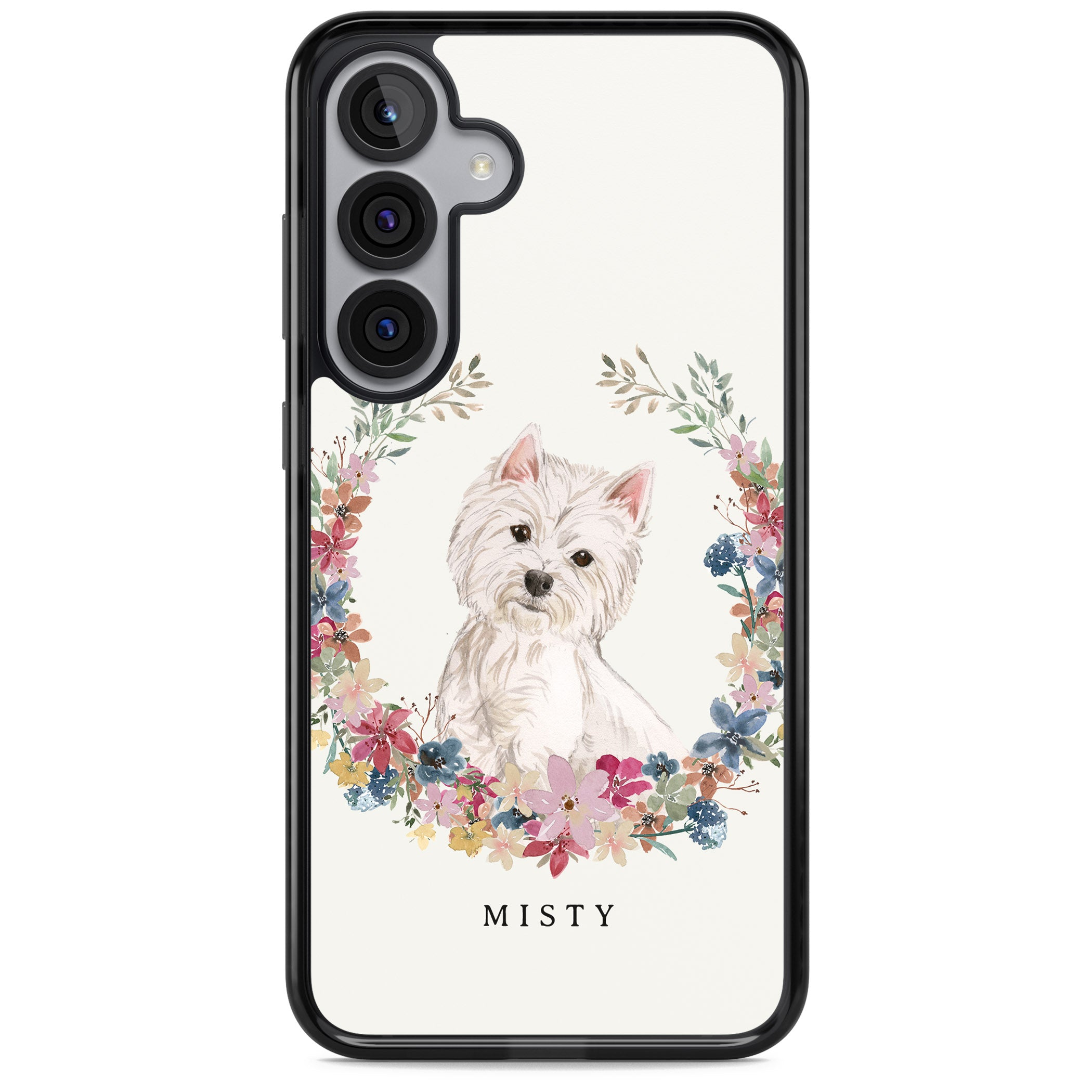 Personalised Westie Floral Portrait