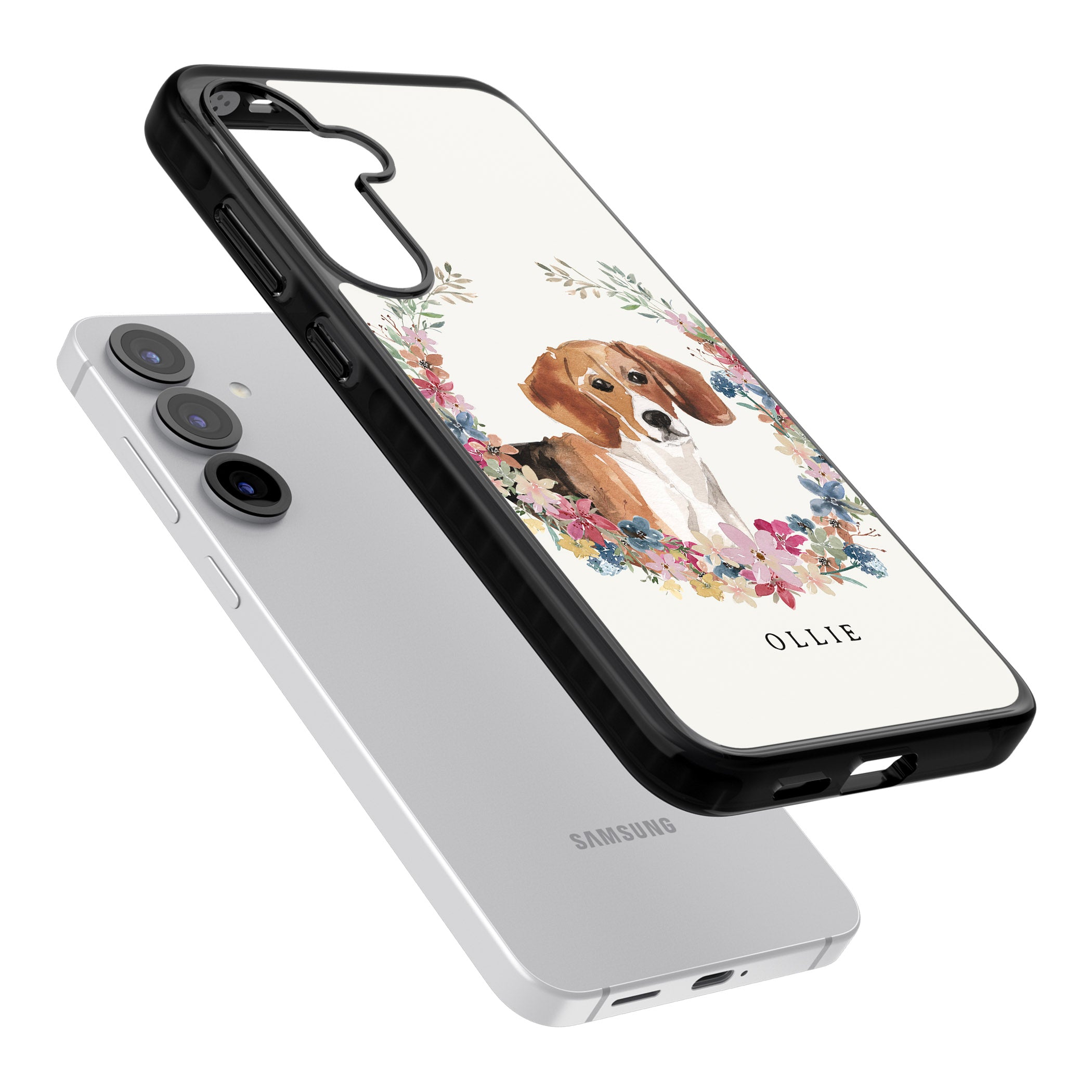 Personalised Beagle Floral Portrait