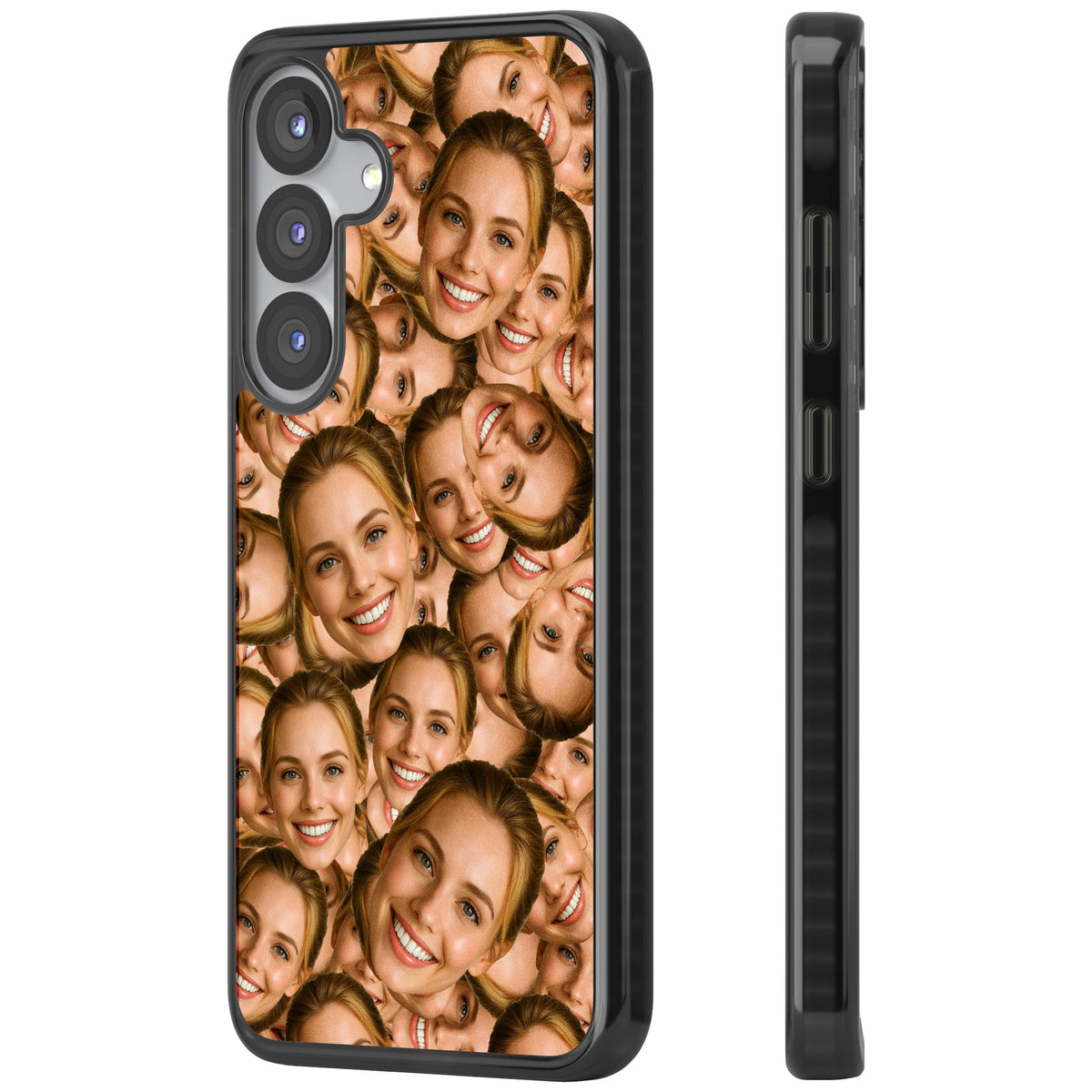 Face Collage Samsung S25 / Samsung S25 Plus / Samsung S26 / Samsung S26 Plus Impact Black Phone Case side