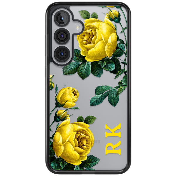 Personalised Vintage Floral Yellow Roses