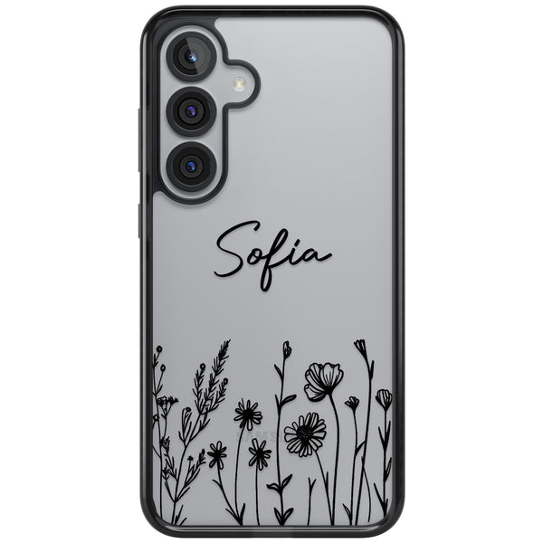 Personalised Black Wildflowers