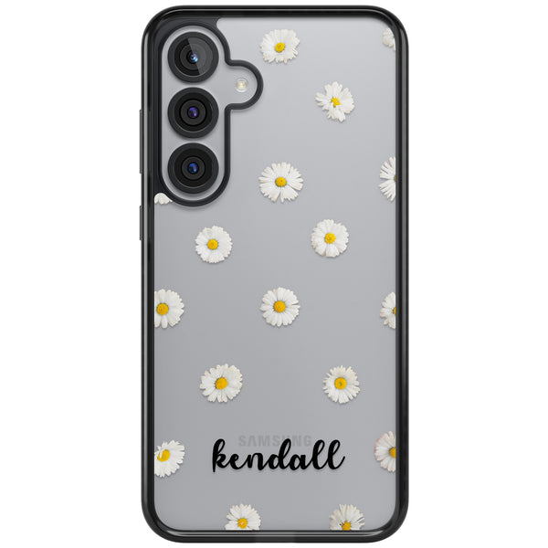 Personalised White Daisies & Cursive