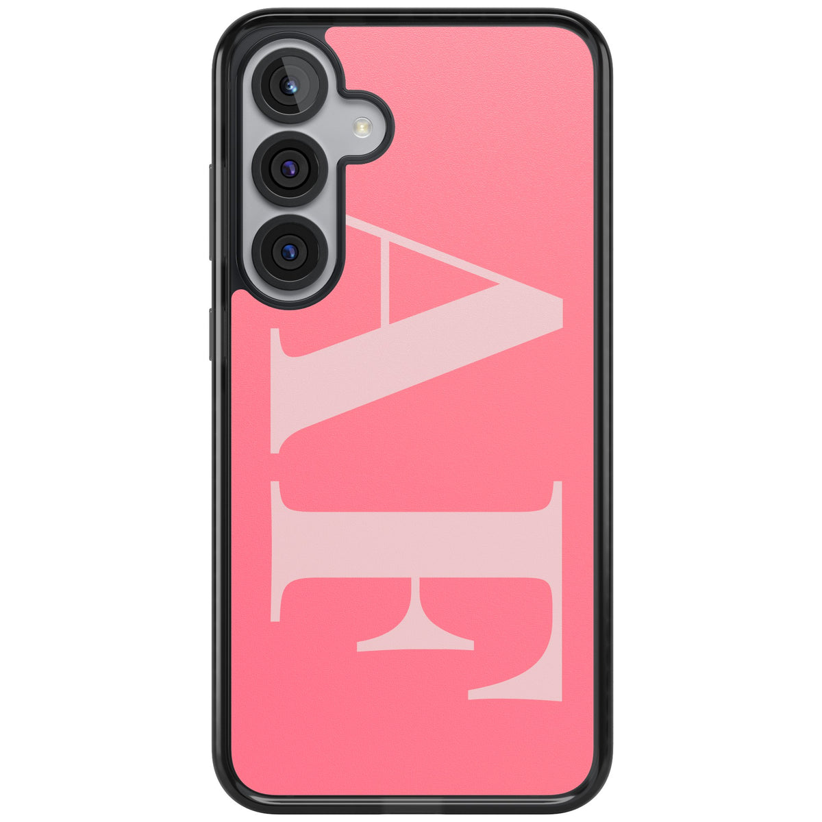 Personalised Light & Dark Pink Letters Samsung S25 Plus / Samsung S26 / Samsung S26 Plus Impact Black Phone Case front