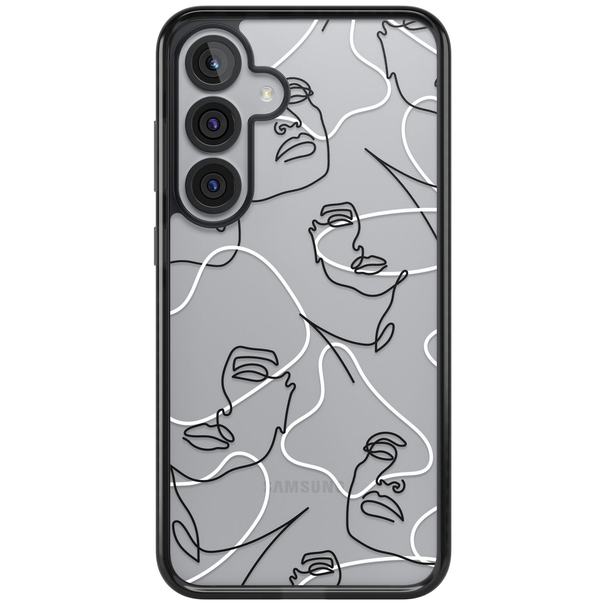Abstract Faces Samsung S25 Plus / Samsung S26 / Samsung S26 Plus Impact Black Phone Case front