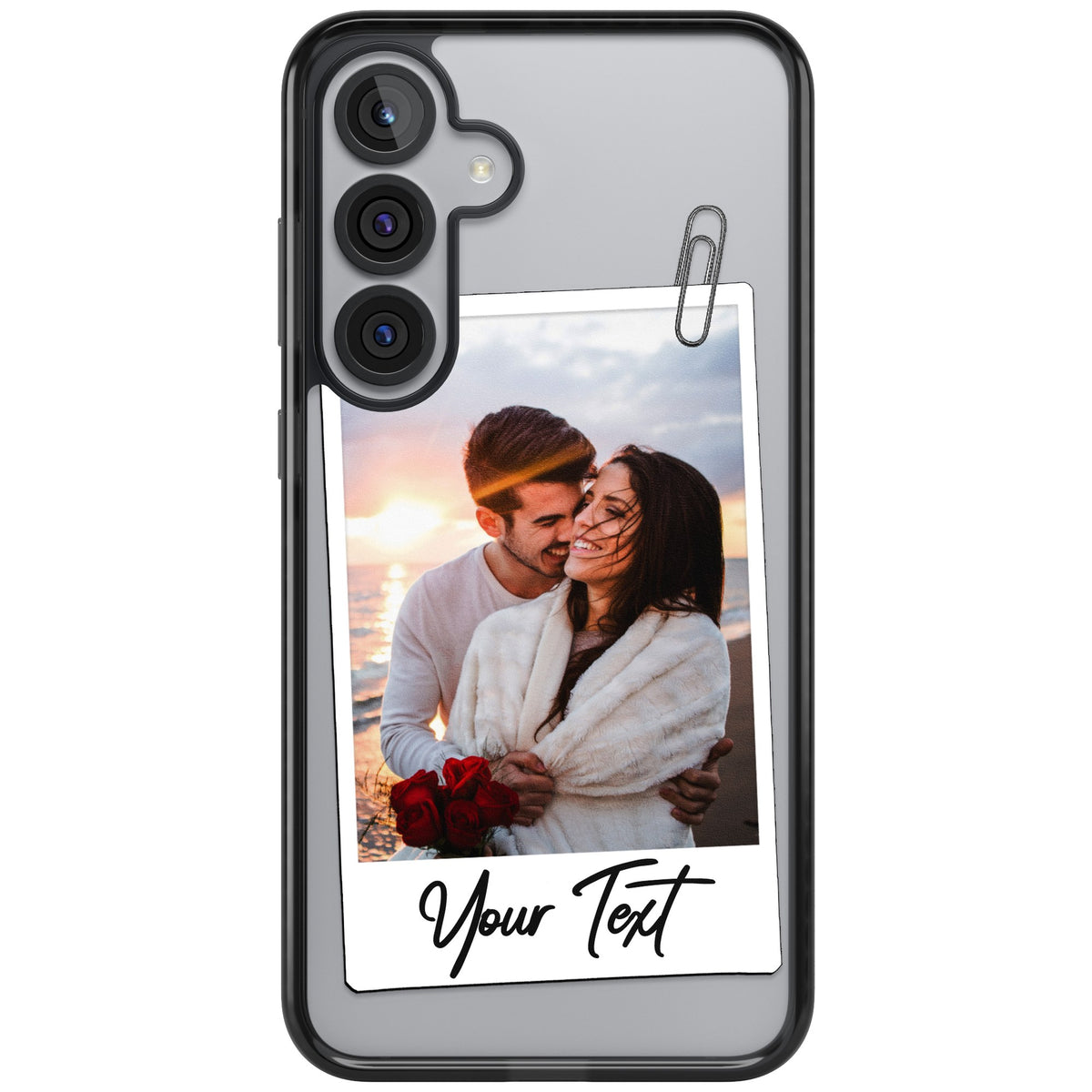Polaroid Photo Clip Samsung S25 Plus / Samsung S26 / Samsung S26 Plus Impact Black Phone Case front