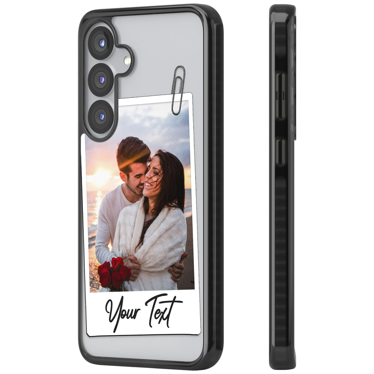 Polaroid Photo Clip Samsung S25 / Samsung S25 Plus / Samsung S26 / Samsung S26 Plus Impact Black Phone Case side