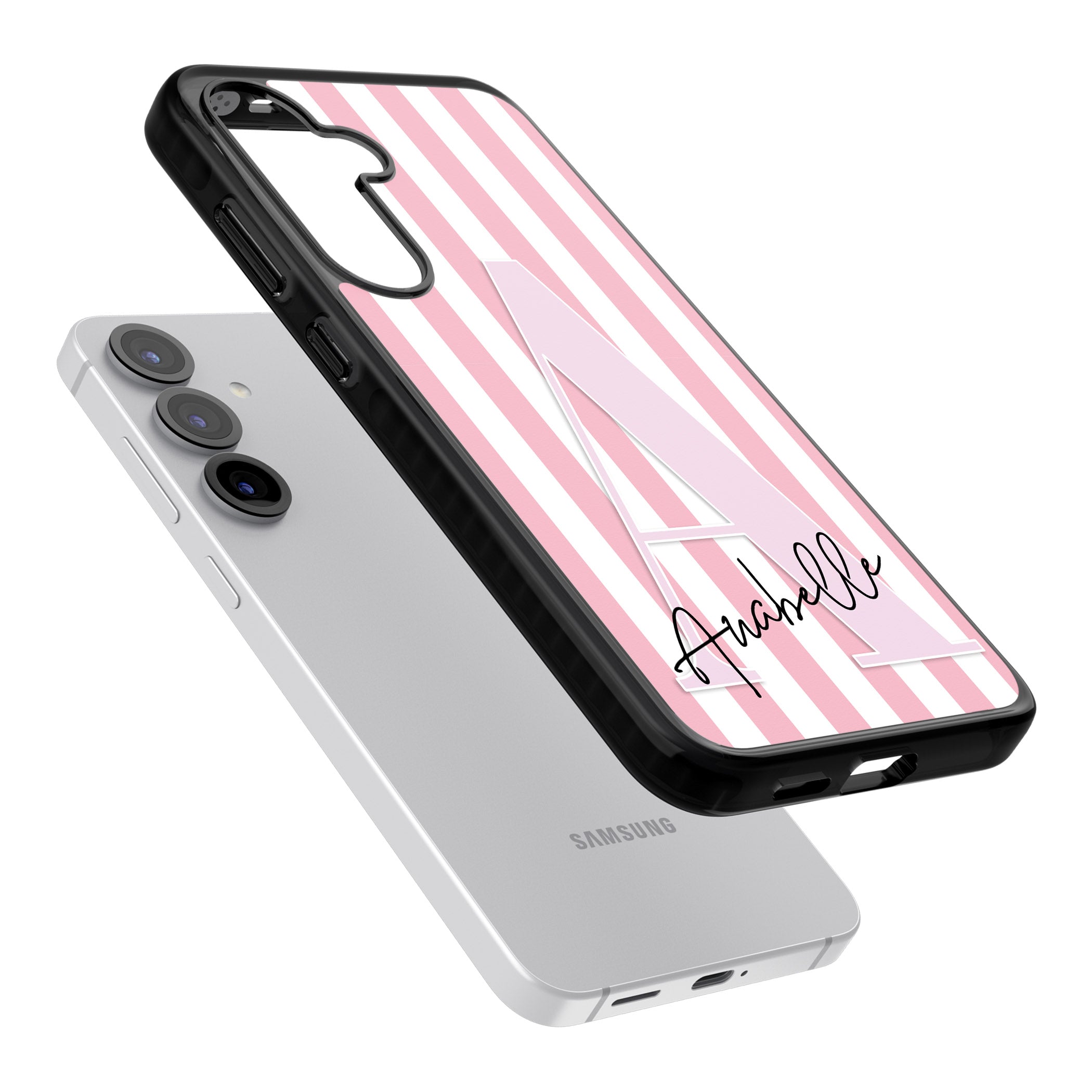 Personalised Pink Stripes & Monogram