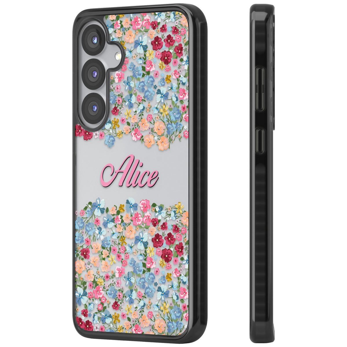 Personalised Venetian Meadow Samsung S25 / Samsung S25 Plus / Samsung S26 / Samsung S26 Plus Impact Black Phone Case side