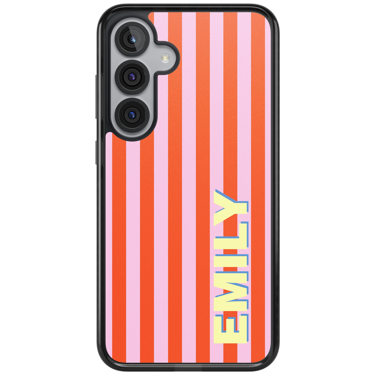 Personalised Havana Stripe Samsung S25 Plus / Samsung S26 / Samsung S26 Plus Impact Black Phone Case front
