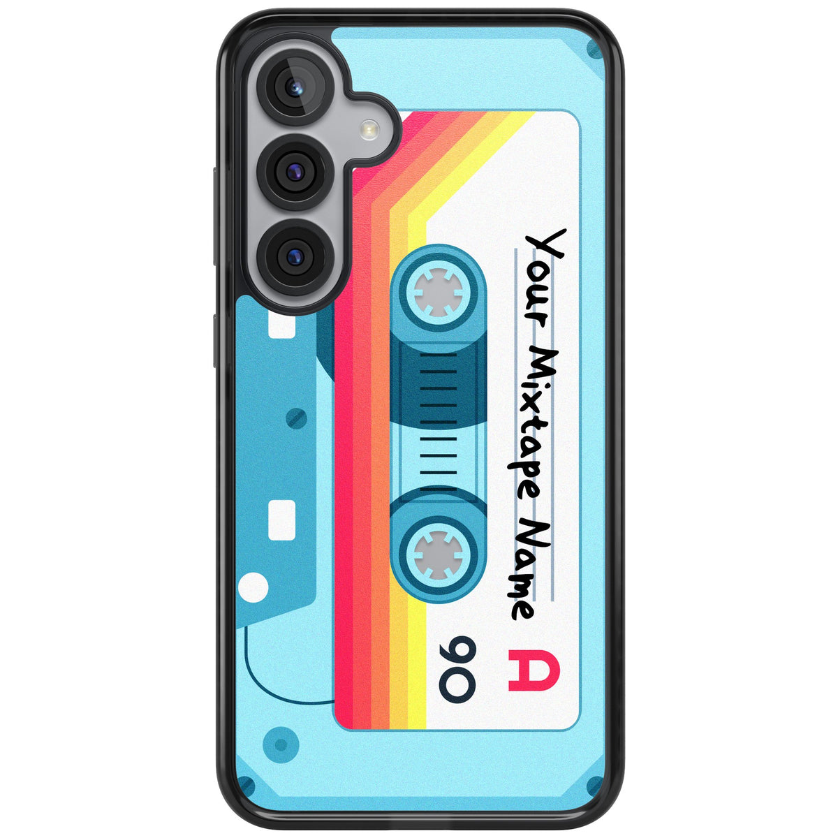Personalised Retro Mixtape Sporty Samsung S25 Plus / Samsung S26 / Samsung S26 Plus Impact Black Phone Case front