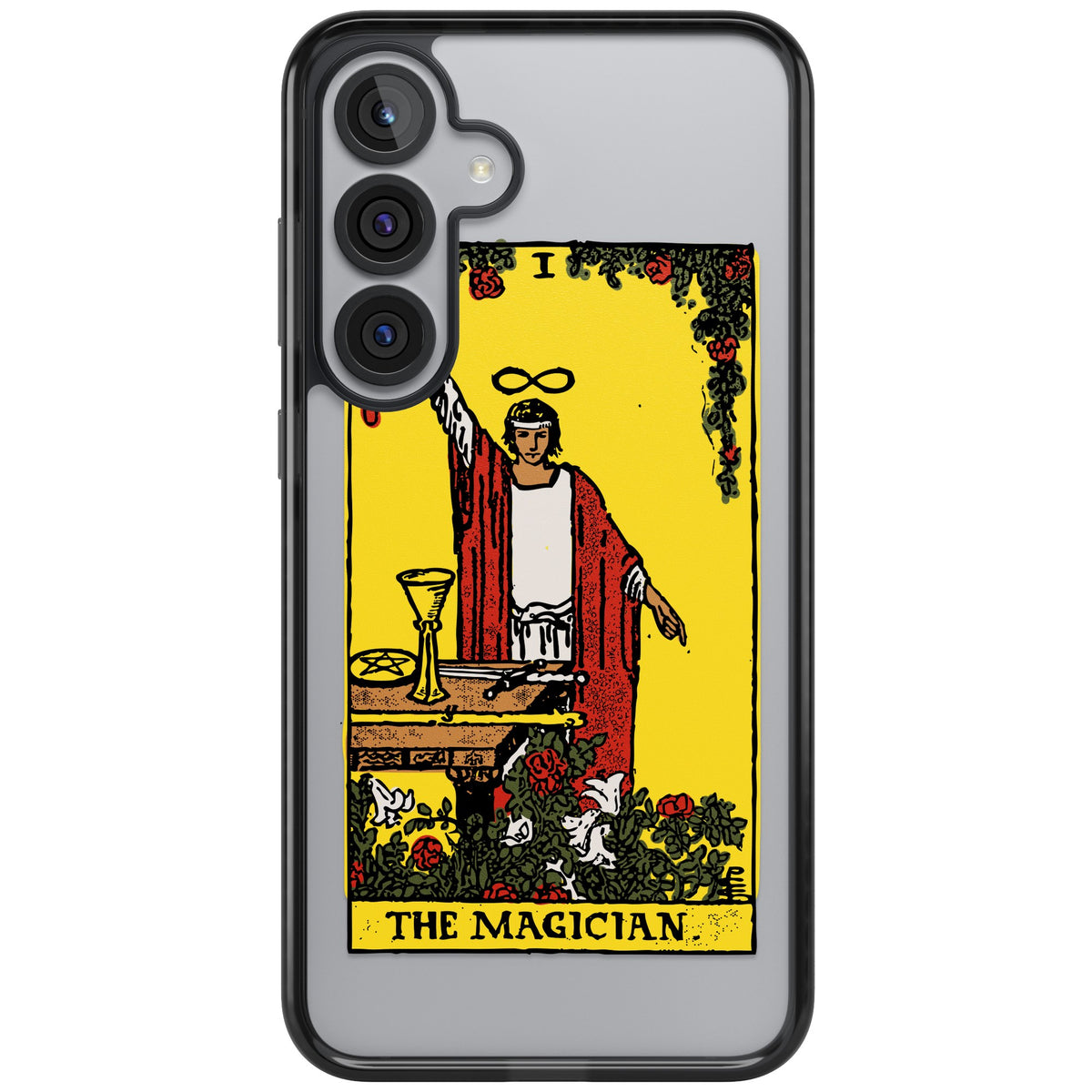 Personalised The Magician Tarot Card (Color) Samsung S25 Plus / Samsung S26 / Samsung S26 Plus Impact Black Phone Case front