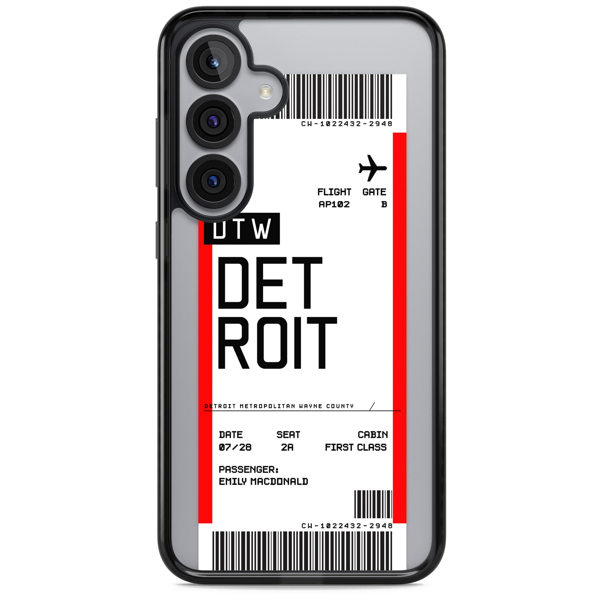 Personalised Detroit Boarding Pass