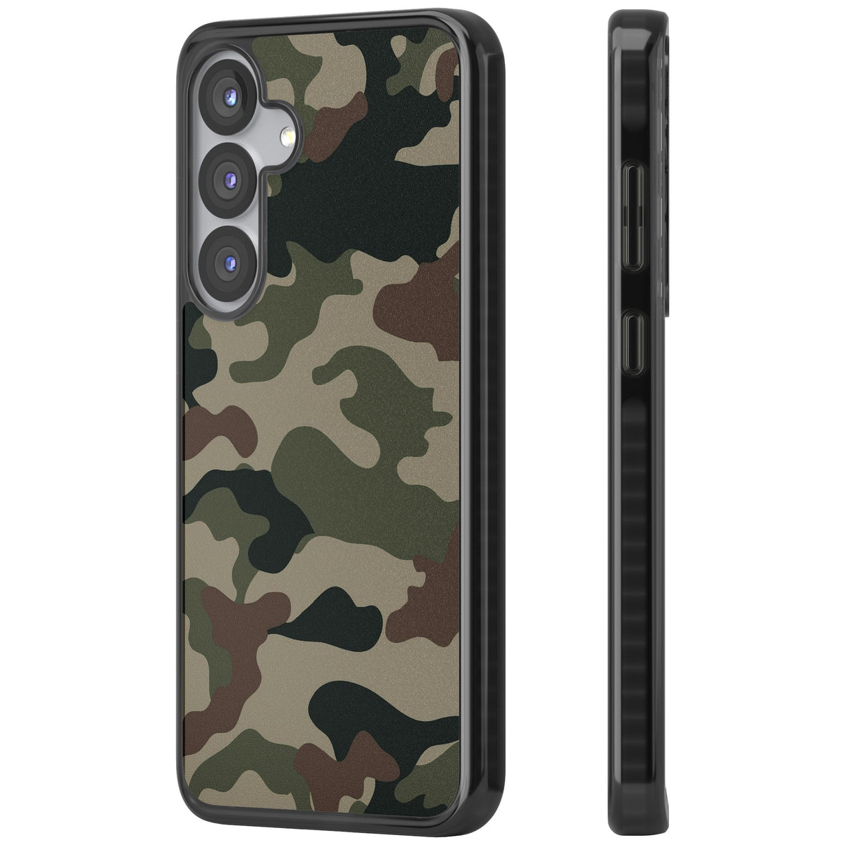 Woodland British Camo Samsung S25 / Samsung S25 Plus / Samsung S26 / Samsung S26 Plus Impact Black Phone Case side