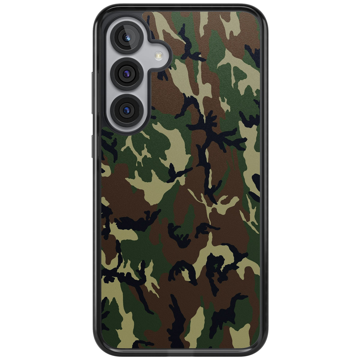 Forest Green Camo Samsung S25 Plus / Samsung S26 / Samsung S26 Plus Impact Black Phone Case front