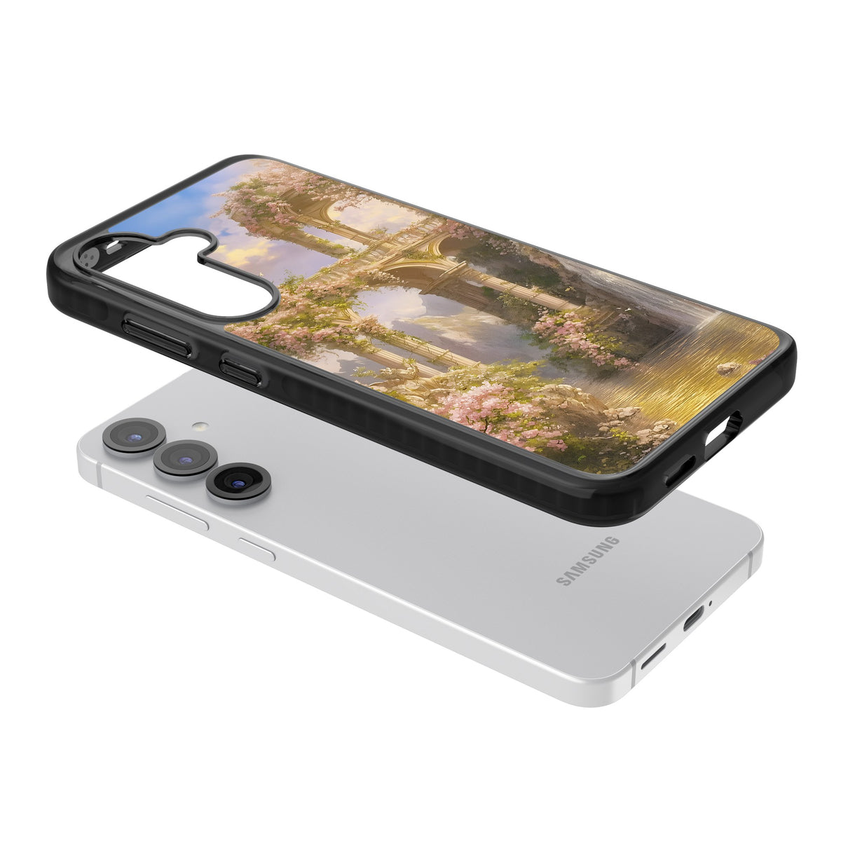 Castle River Samsung S25 / Samsung S25 Plus / Samsung S26 / Samsung S26 Plus Impact Black Phone Case angled