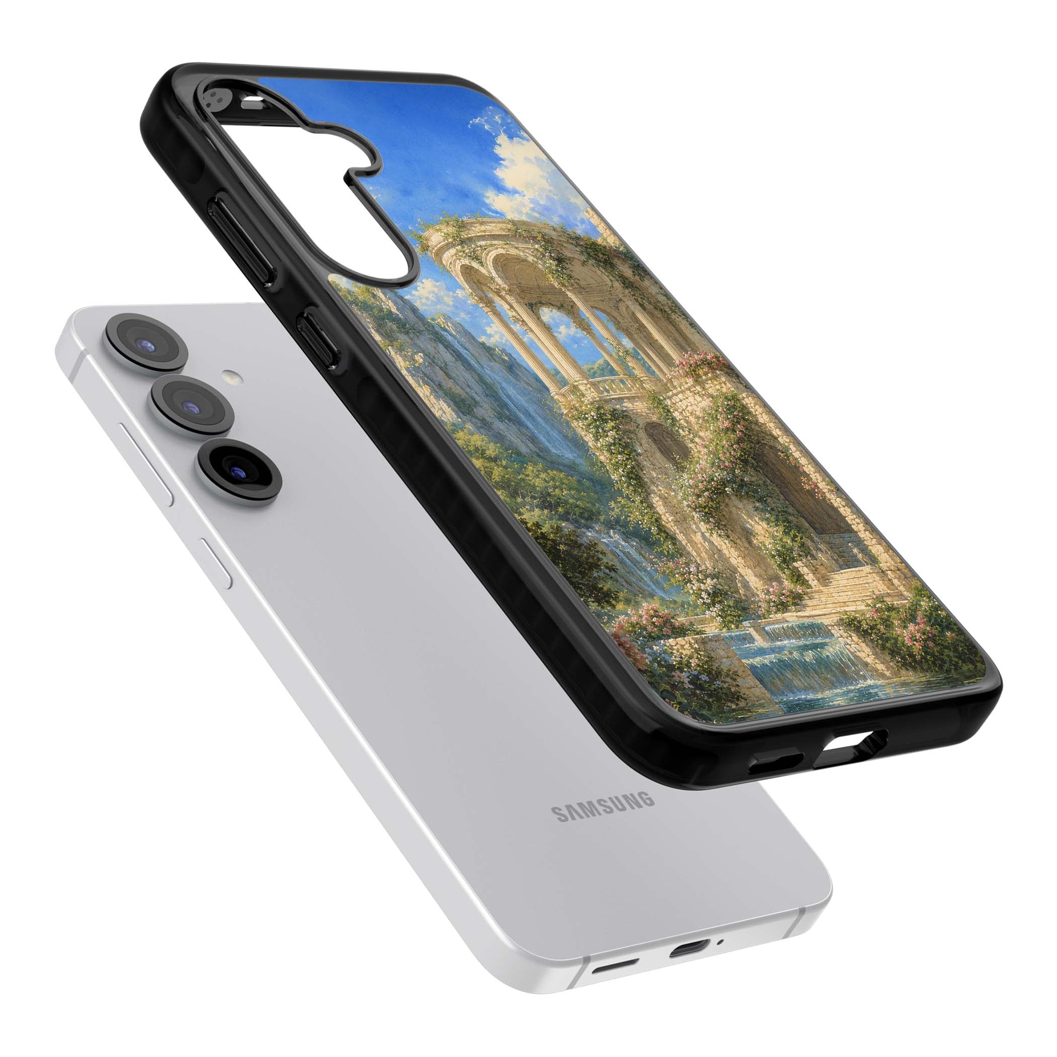 Palace Pavilion fairycore iPhone case | Black Impact case for Samsung Galaxy S25, Samsung Galaxy S25 Plus
