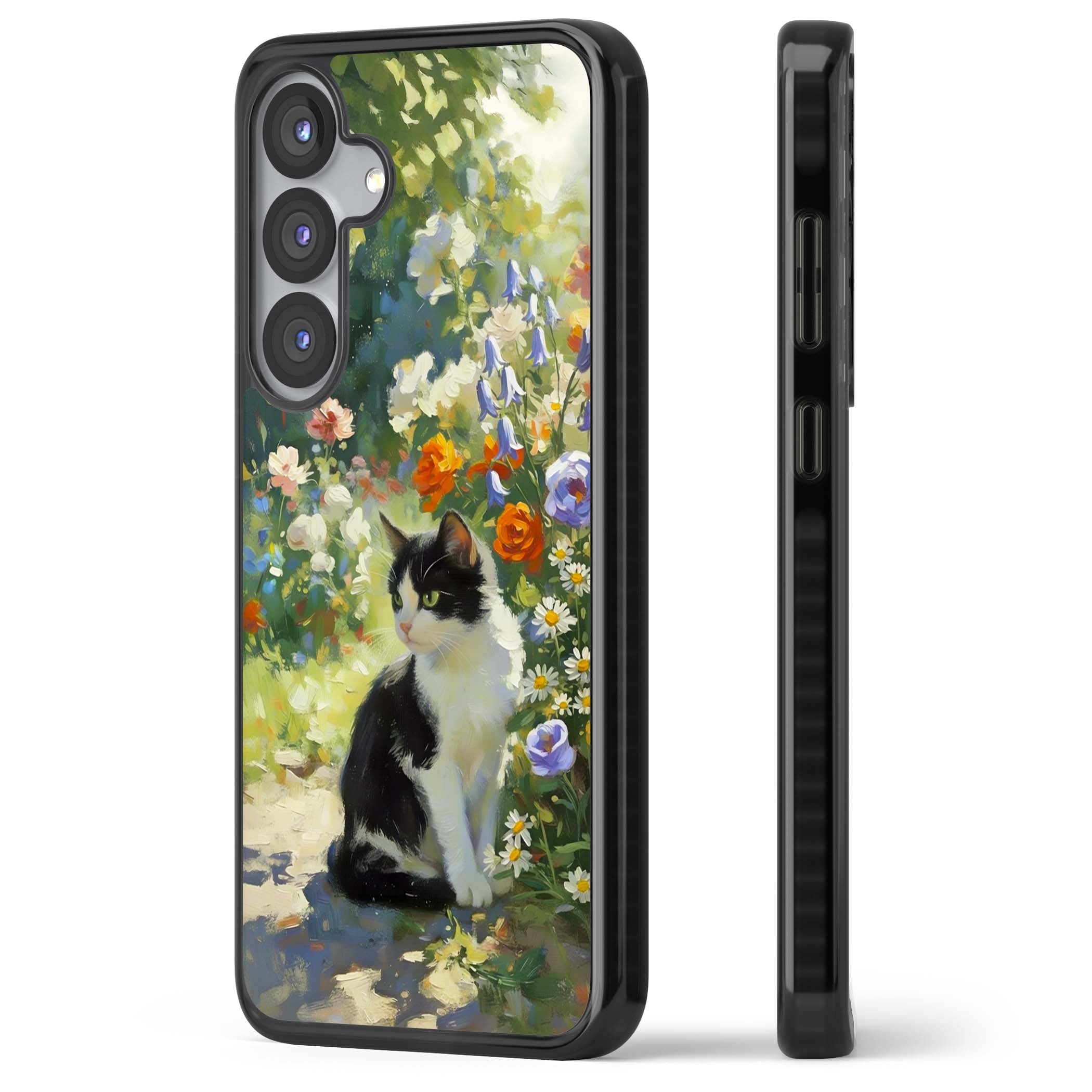 Cat In The Meadow for her iPhone case | Black Impact case for Samsung Galaxy S25, Samsung Galaxy S25 Plus