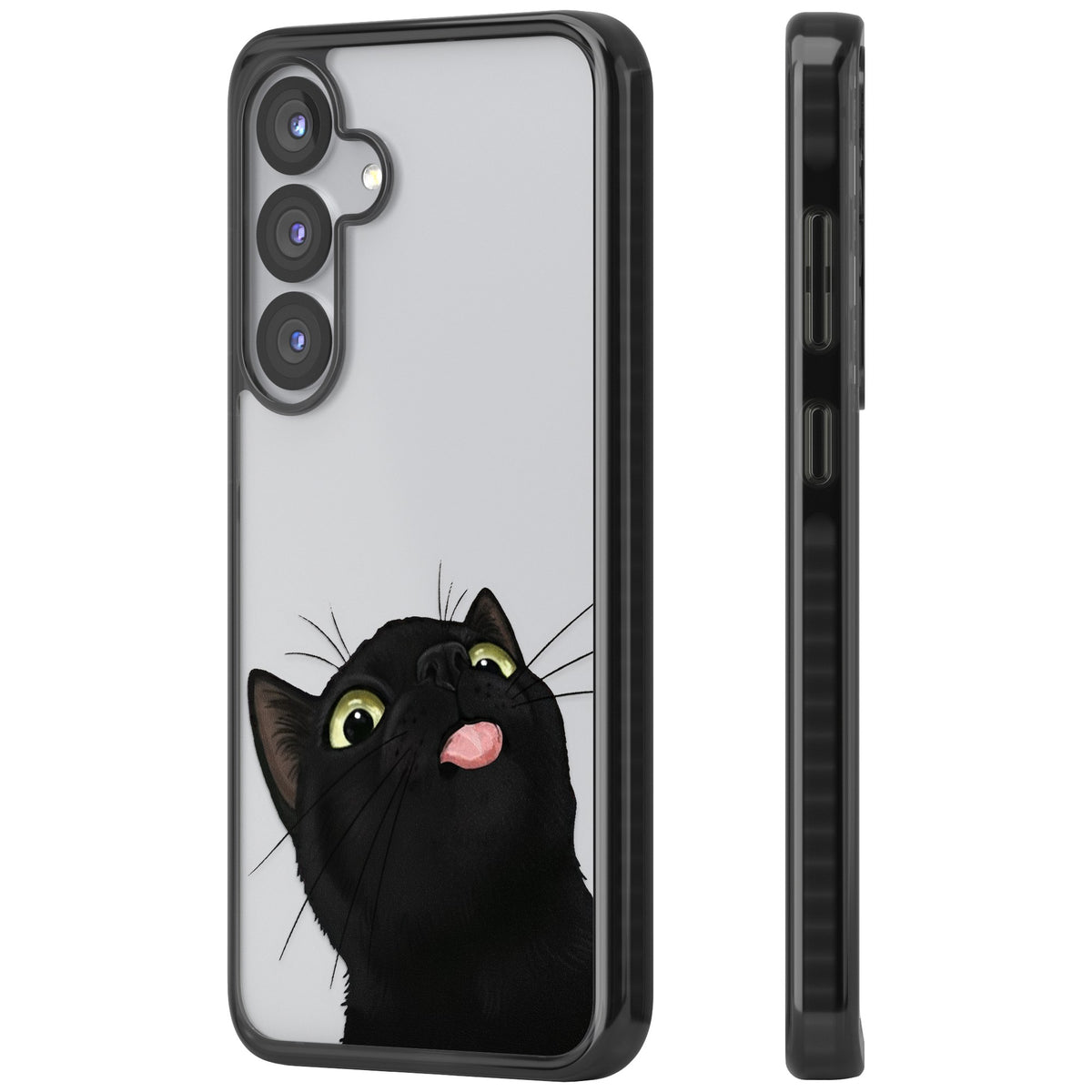Black Cat Energy Samsung S25 / Samsung S25 Plus / Samsung S26 / Samsung S26 Plus Impact Black Phone Case side