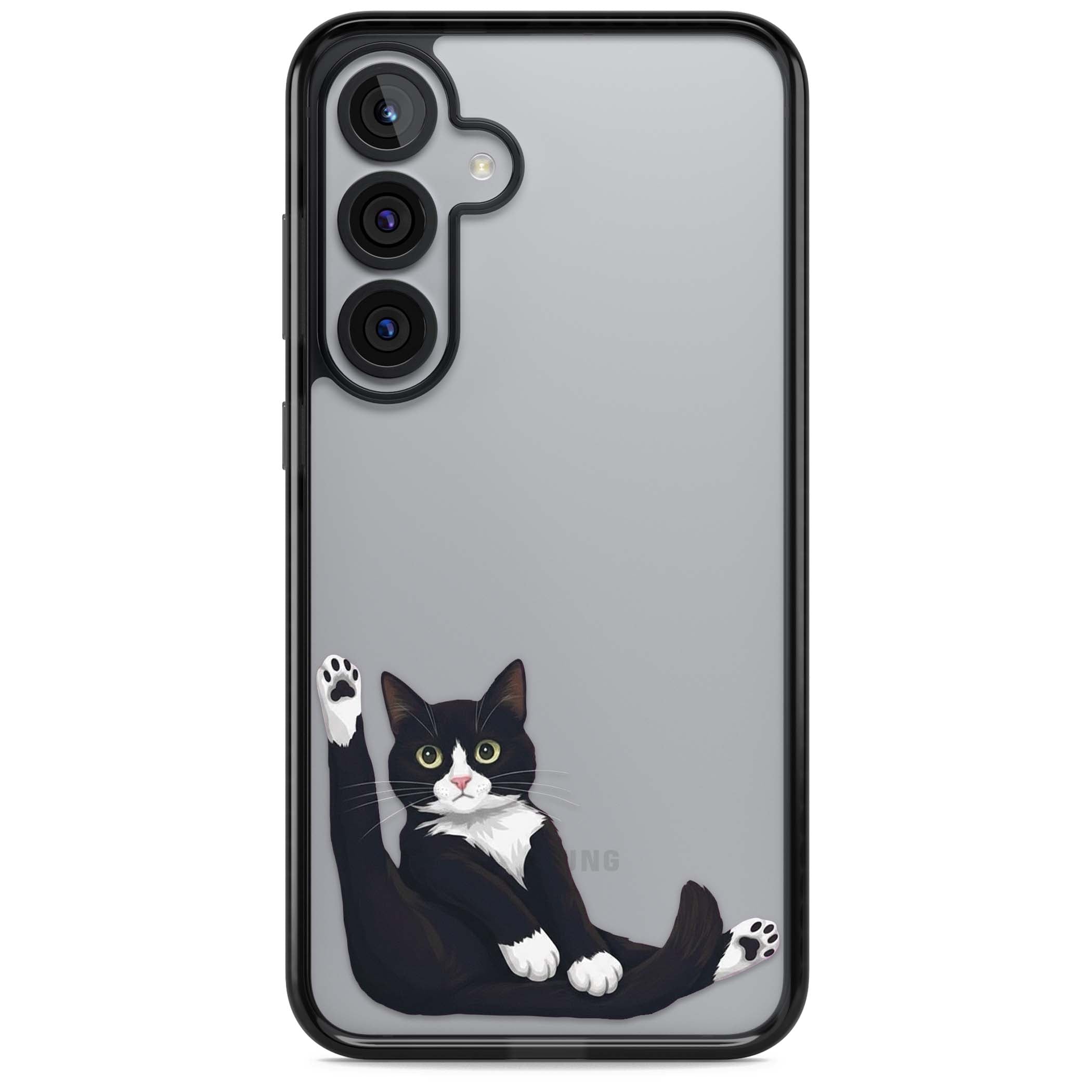 Mid-Groom Cat animals iPhone case | Black Impact case for Samsung Galaxy S25, Samsung Galaxy S25 Plus