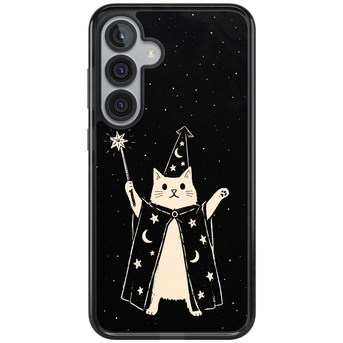 Whisker Wizard Samsung S25 Plus / Samsung S26 / Samsung S26 Plus Impact Black Phone Case front