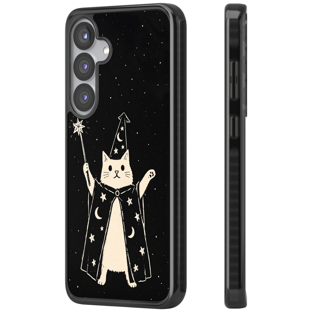 Whisker Wizard Samsung S25 / Samsung S25 Plus / Samsung S26 / Samsung S26 Plus Impact Black Phone Case side