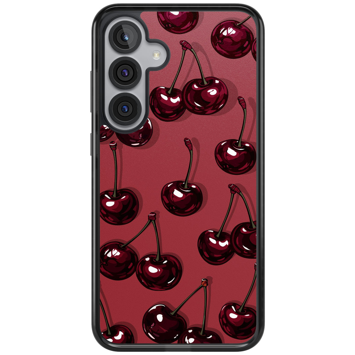 Cherry Rebel Samsung S25 Plus / Samsung S26 / Samsung S26 Plus Impact Black Phone Case front
