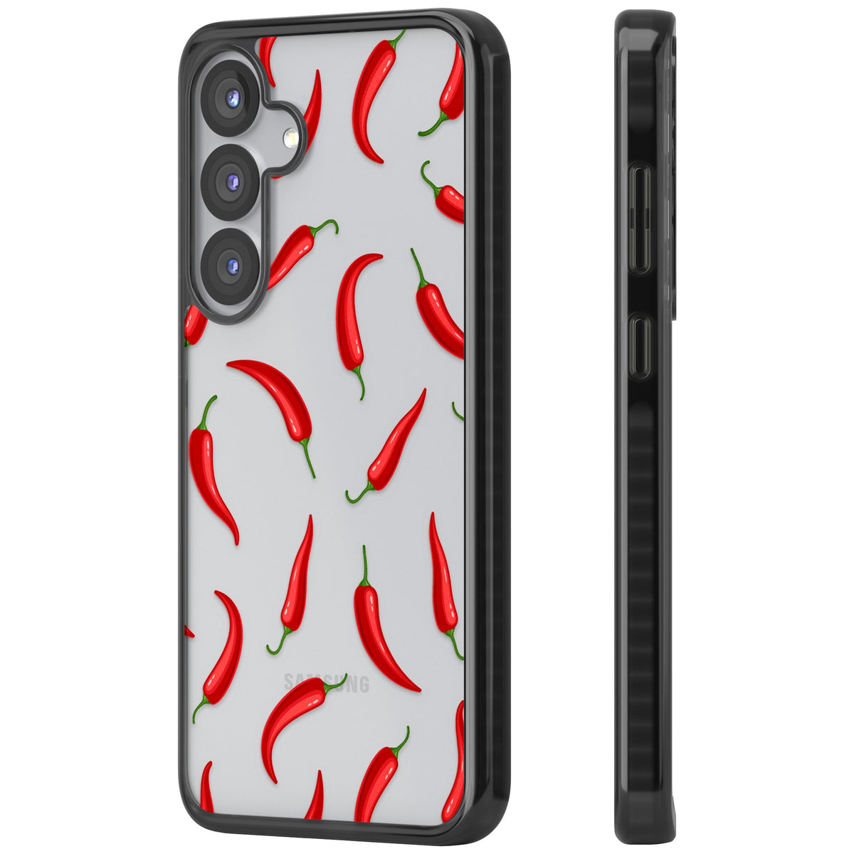 Chilli Heat Samsung S25 / Samsung S25 Plus / Samsung S26 / Samsung S26 Plus Impact Black Phone Case side