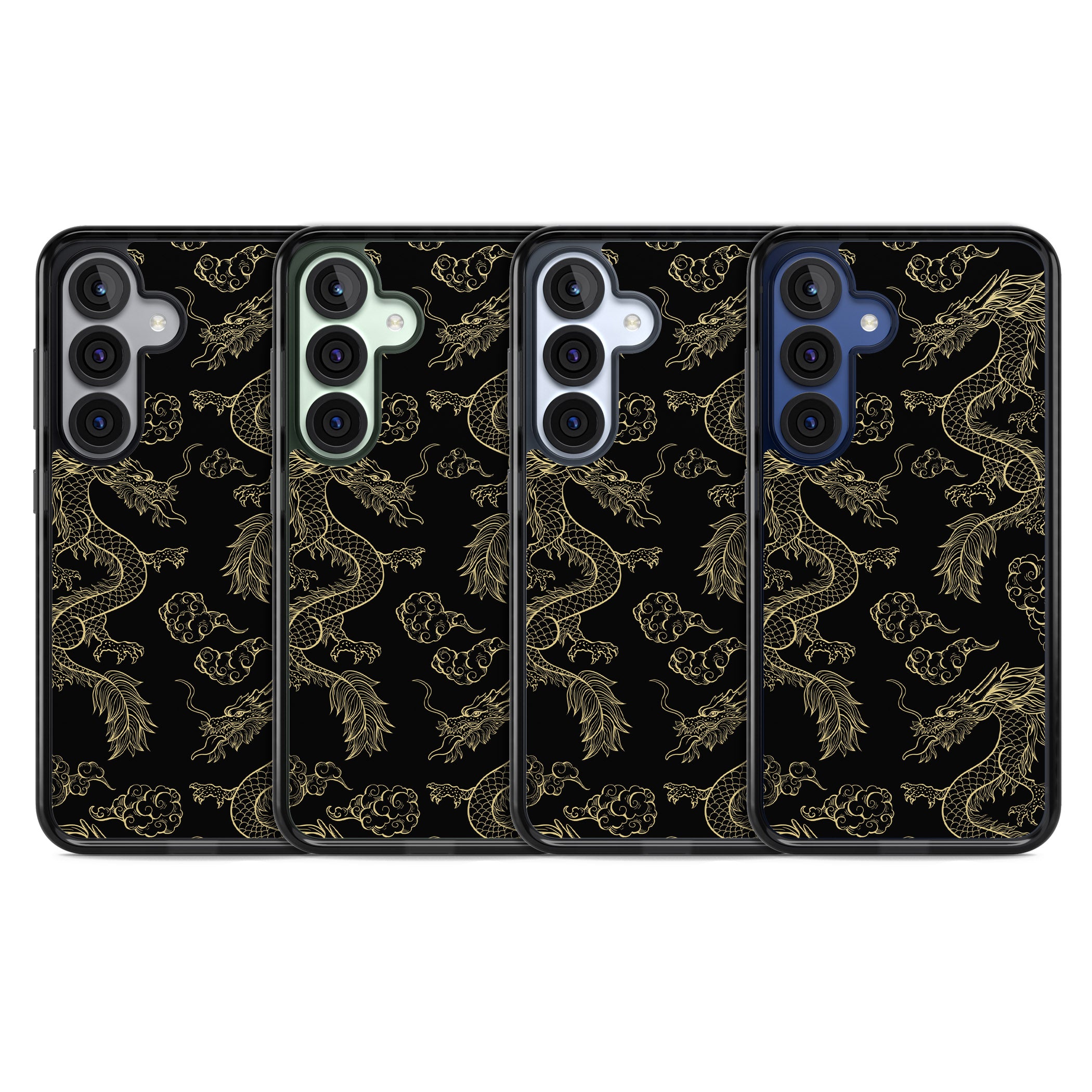 Black And Gold Dragon Pattern