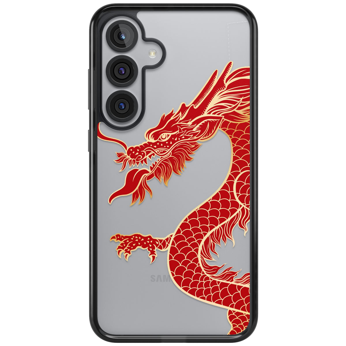 Red Dragon Samsung S25 Plus / Samsung S26 / Samsung S26 Plus Impact Black Phone Case front